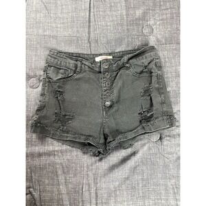 Refuge Women's Black Grunge Distressed Witchy Shorts Size‎ 8